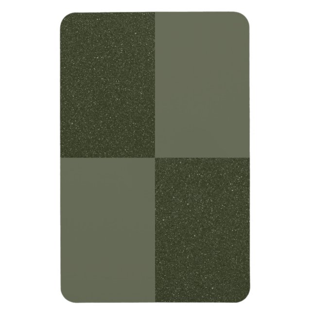 Imán Verde Musgo de Cuadrícula Texturizada – Perso (Vertical)