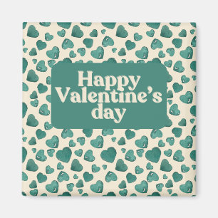 Imán Verde único con tarjeta El día de San Valentín pin