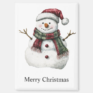Imán Verdes Rojos Feliz Navidad Árboles Snowman