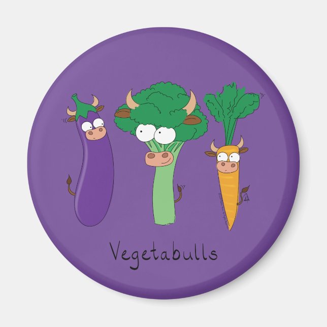 Imán Verduras divertidas Personalizados niños (Frente)