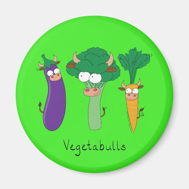 Imán Verduras divertidas Personalizados niños (Frente)