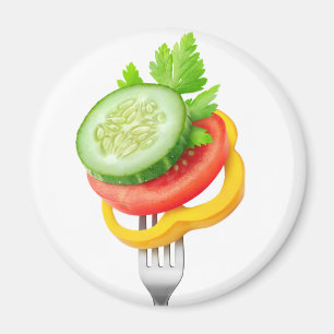 Imán Verduras en un tenedor
