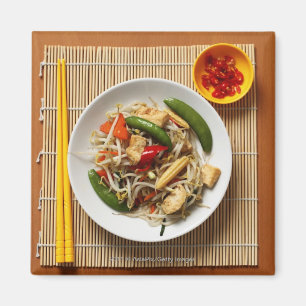 Imán Verduras fritas stir del chino con los chiles