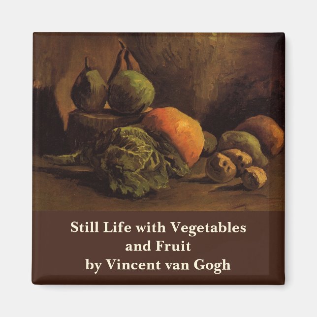 Imán Verduras y frutas por Vincent van Gogh (Frente)