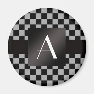Imán Verificadores de color gris y negro monograma