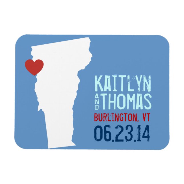 Imán Vermont Save the Date - Ciudad Personalizable (Horizontal)