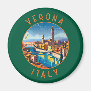 Imán Verona Italia Círculo retro perturbado