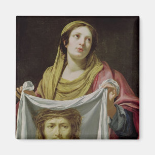 Imán Veronica del St. que sostiene la cubierta santa