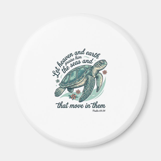 Imán Versículo de la Biblia de Tortuga Marina Diseño de (Frente)