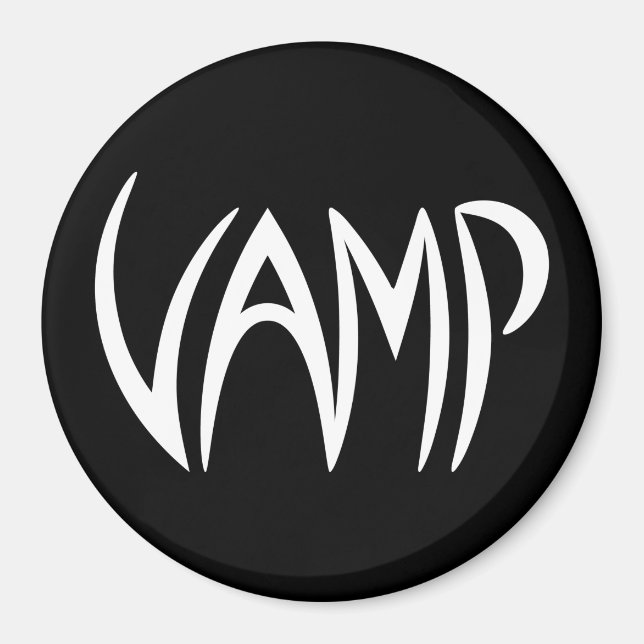 Imán Versión de texto Vamp (blanco/negro) (Frente)