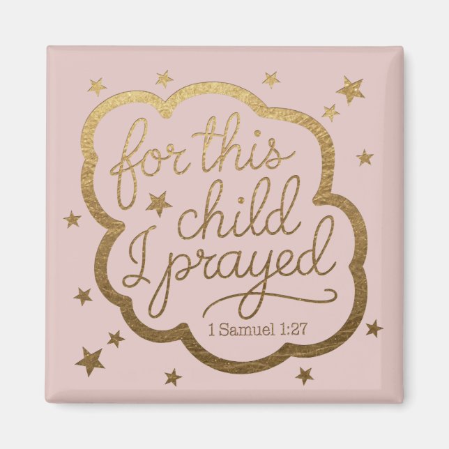 Imán Verso biblial de 1 Samuel 1:27 (Frente)