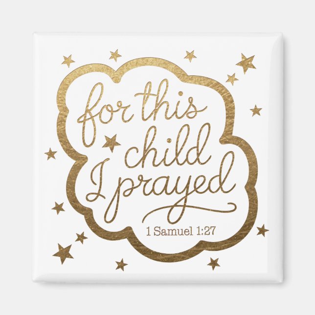 Imán Verso biblial de 1 Samuel 1:27 (Frente)