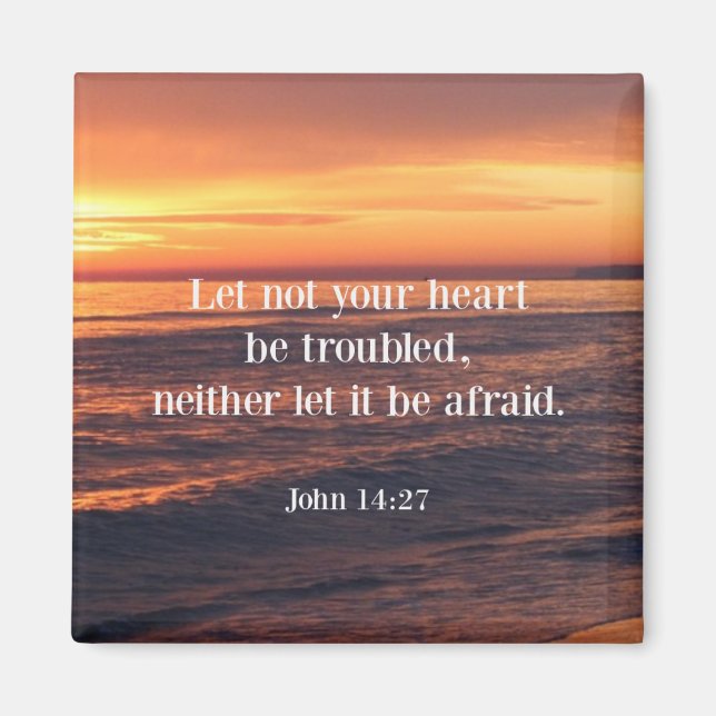 Imán Verso de la Biblia, John 14 27 (Frente)