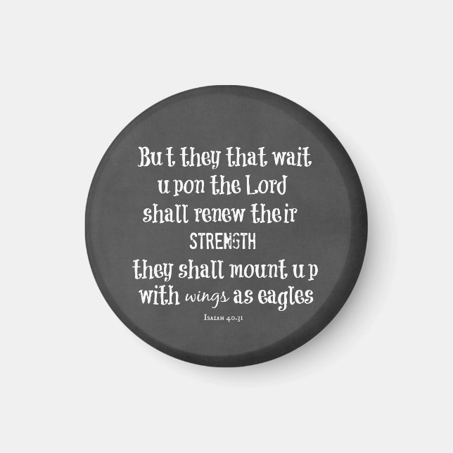 Imán Verso de la Biblia: Nueva fuerza, alas como águila (Frente)