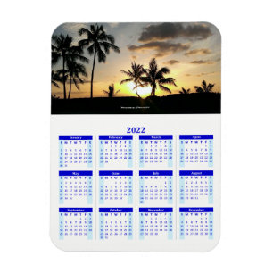 Imán Vert 2022 Calendario personalizado de fotos azules