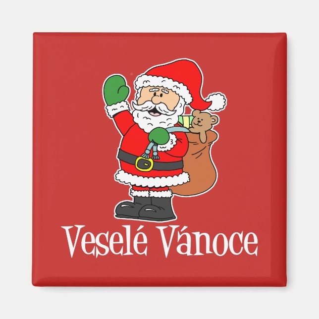 Imán Vesele Vanoce Navidades checos Santa Magnet (Frente)