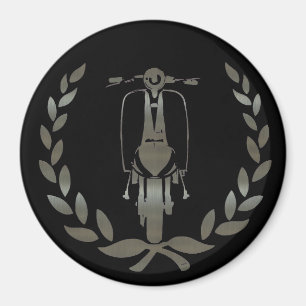 Imán Vespa y laurel de la plata metalizada
