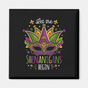 Imán Vestido De Mardi Gras Que Dejen Que Los Shenanigan