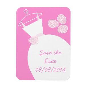 Imán Vestido de novia rosa 'Save the Date'