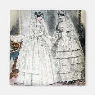 Imán Vestido de novia victoriano dos mujeres
