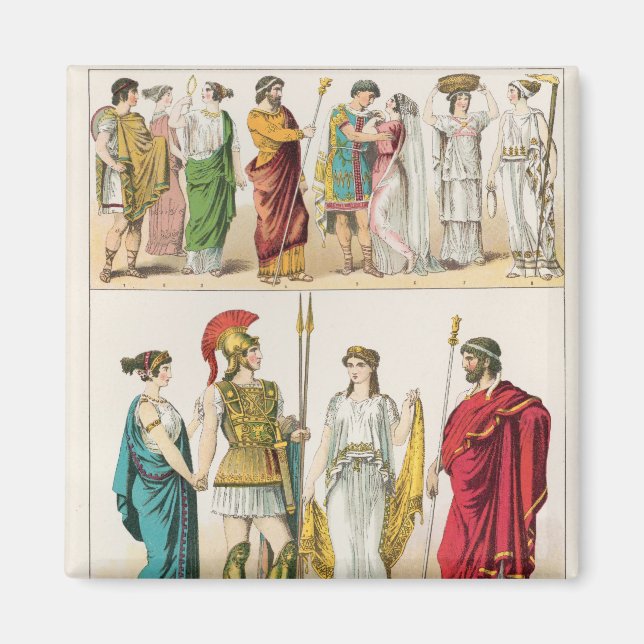 Imán Vestido griego, de 'Trachten der Voelker, 1864 (Frente)