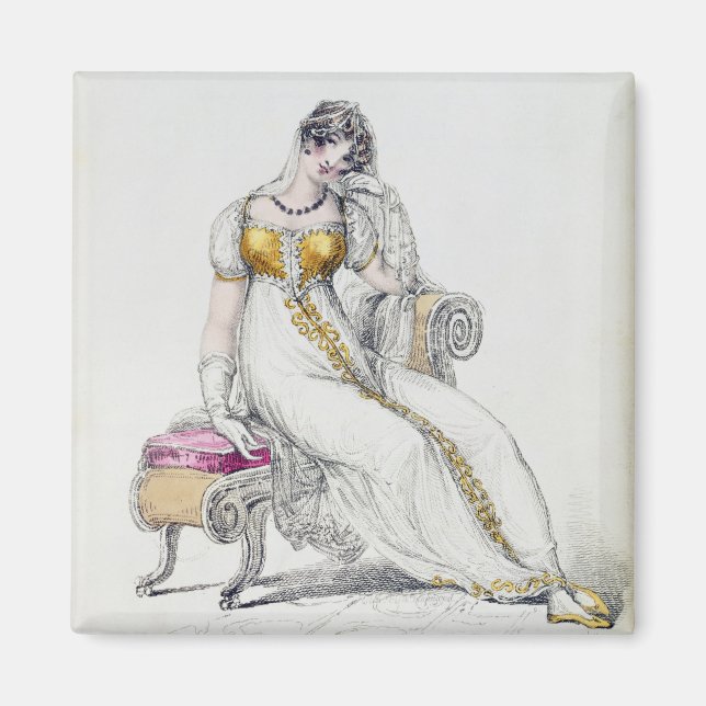 Imán Vestido nocturno o vestido boda, plato de moda de (Frente)