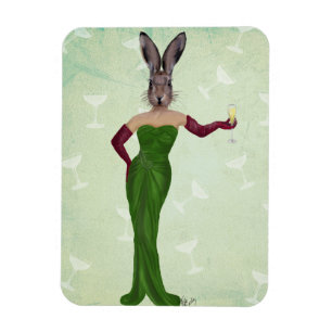 Imán Vestido verde conejo 2