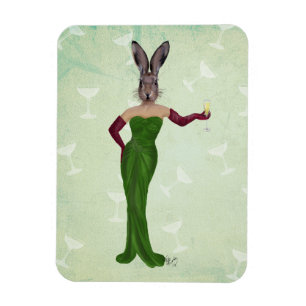 Imán Vestido verde conejo 3