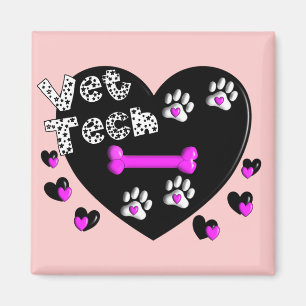 Imán Vet Tech BLACK AND WHITE HEARTS