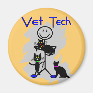 Imán Vet Tech Stick Persona Con Gatos Negros