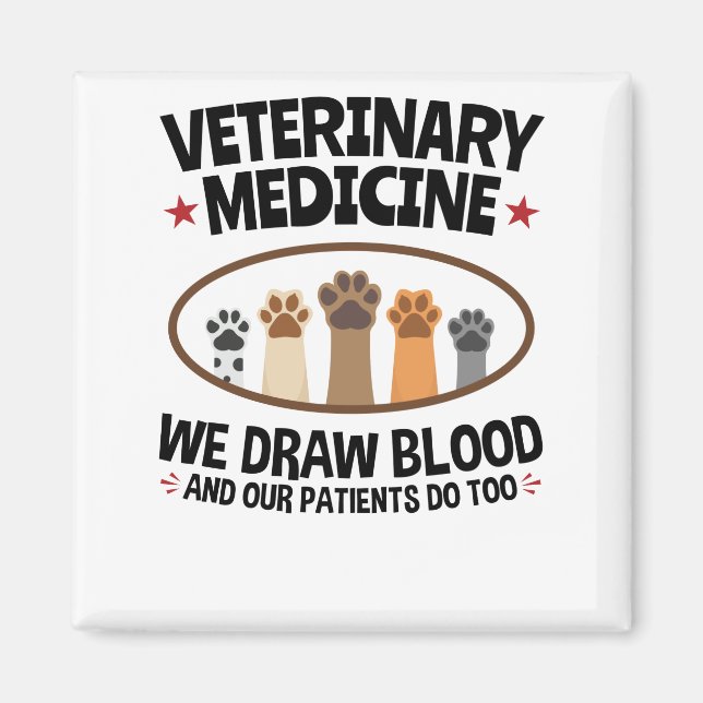 Imán Vet Tech Veterinaria Funny Dibuja Cita De Sangre (Frente)