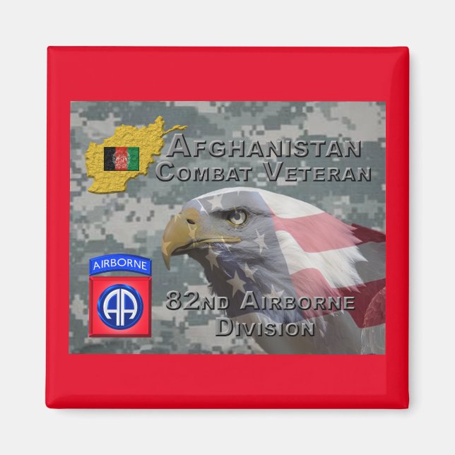 Imán "Veterano de Combate de Afganistán" - 82.º Divis A (Frente)