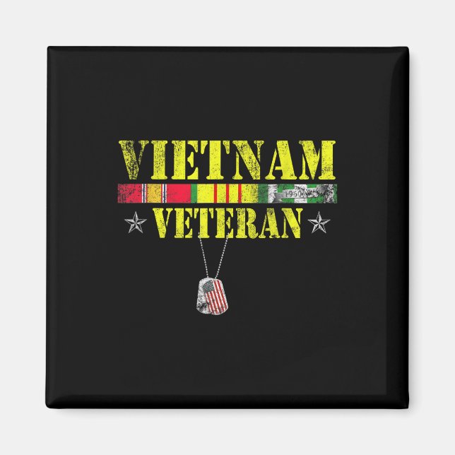 Imán Veterano de guerra de Vietnam: Patriótico conmemor (Frente)