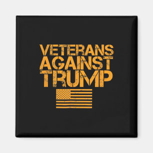 Imán Veteranos Contra Trump Bandera Patriótica Vintage 