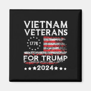 Imán Veteranos de Vietnam por Trump 2025 Bandera Americ