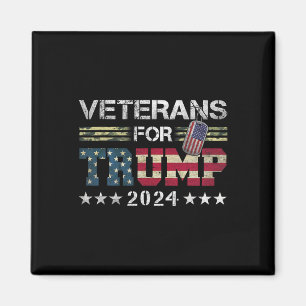 Imán Veteranos del abuelo de Trump Camo, la bandera est