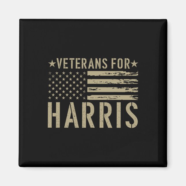 Imán Veteranos Para Harris 2024 Vets Militares Kamala H (Frente)