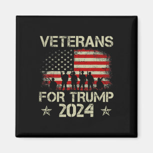 Imán Veteranos Por La Bandera Norteamericana Trump 2024
