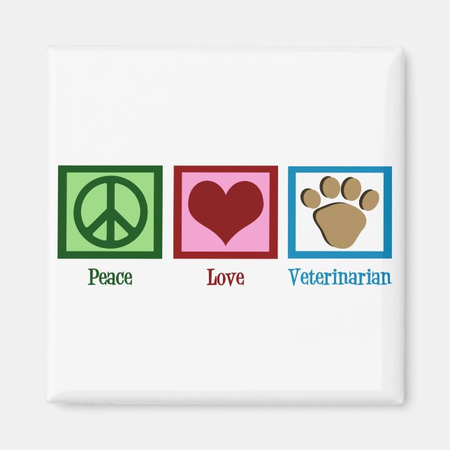 Imán Veterinaria de Paz Amor (Frente)