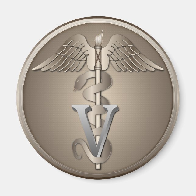 Imán Veterinario Caduceus (Frente)