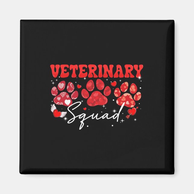 Imán Veterinario Escuadrón Divertido Perro Paw Vet Tech (Frente)