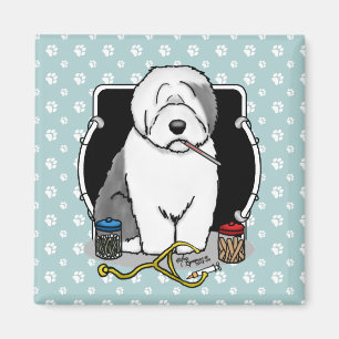 Imán Veterinario Oveja Inglés Gray 1 Cute Vet