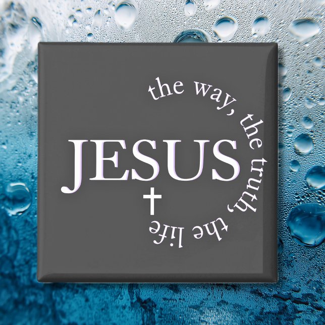 Imán Vía Jesús, verdad, vida Juan 14:6 Cruz (Jesus way, truth, life John 14:6 Cross Magnet)