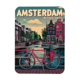 Imán Viaja Amsterdam holanda bicicletas regalos vintage