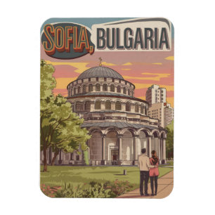 Imán Viaja Sofía, regalos vintage de Bulgaria, pareja e