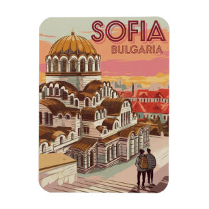 Imán Viaja Sofía, regalos y souvenirs vintage de Bulgar