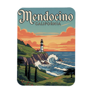 Imán Viajando por Mendocino California Vintage