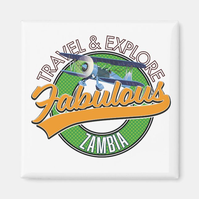 Imán Viajar explorar fabulosa Zambia (Frente)