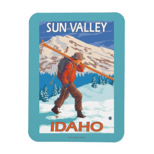 Imán Viaje 2 del vintage de los esquís de la nieve del
