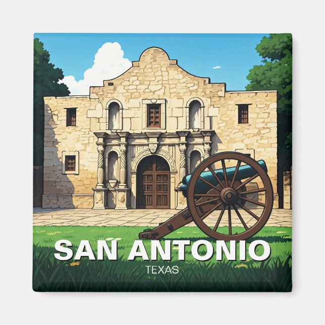 Imán Viaje a Álamo de San Antonio Texas (Frente)